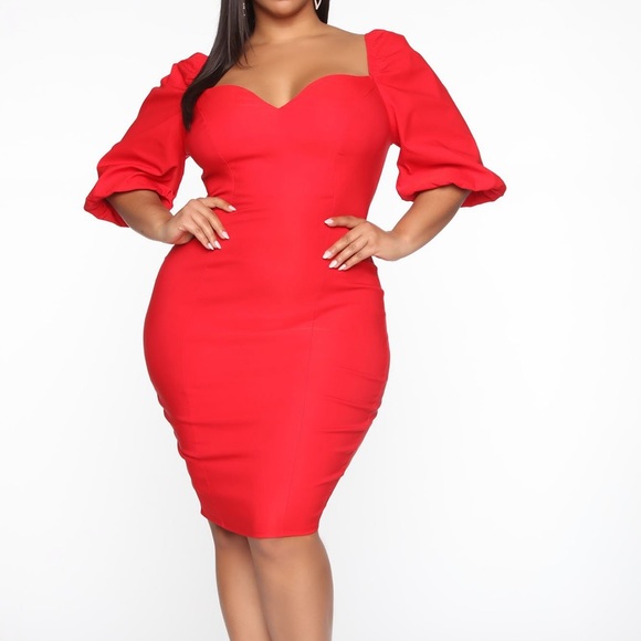 Red midi dress in size M - Picture 5 of 7